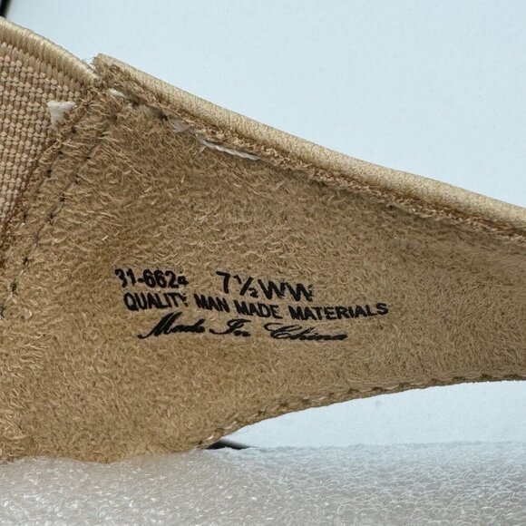 Comfort Wave Womens Claudia Sand Tan Espadrille Strap Sandals Laser Cut 7.5 WW - Picture 6 of 8